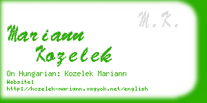 mariann kozelek business card